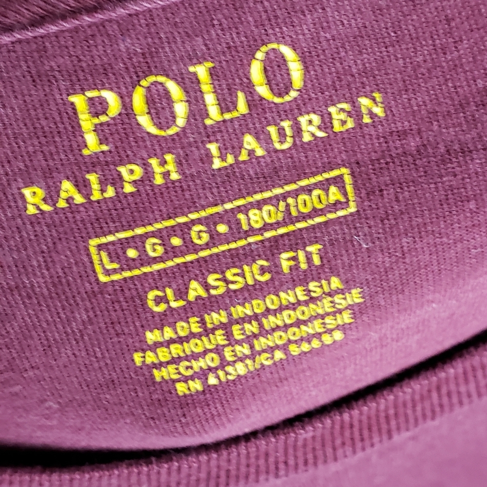 Maroon Polo Ralph Lauren Long Sleeve Tee Shirt